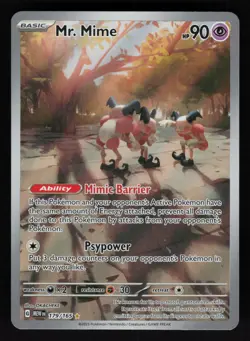 Mr. Mime - 179/165 Scarlet & Violet 151 Illustration Rare Pokemon TCG Card NM - Image 1