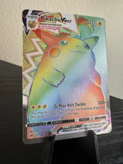 Pokemon Pikachu Vmax 188/185 Vivid Voltage SWSH NM 2020 Secret Rare Rainbow Card - Image 2