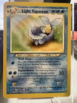 Pokemon TCG Light Vaporeon 52/105 Neo Destiny - Image 1