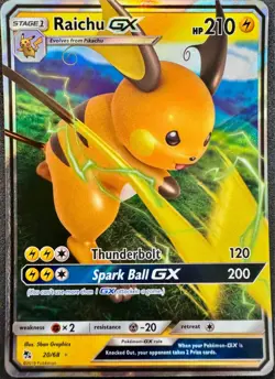 Raichu GX 20/68 Holo Ultra Rare Pokemon TCG Hidden Fates HIF 2019 NM English - Image 1