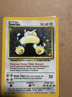 Pokemon Cards: Jungle Rare Holo: Snorlax 11/64 No Symbol Error LP - Image 1
