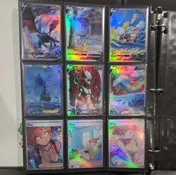 Lot of 9 Custom holo fanart mixed V Pokemon Trading Card Sleeved & Top Loaded!! - Image 1