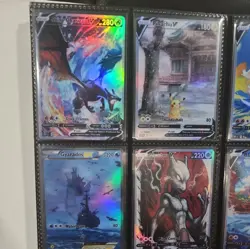 Lot of 9 Custom holo fanart mixed V Pokemon Trading Card Sleeved & Top Loaded!! - Image 3