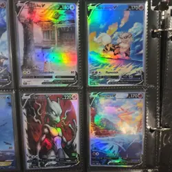 Lot of 9 Custom holo fanart mixed V Pokemon Trading Card Sleeved & Top Loaded!! - Image 4