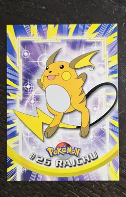 Raichu - POKEMON TOPPS AUTHENTIC CARD NM #26 Second print black logo NON HOLO - Image 1
