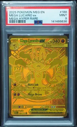 Mega Lucario EX 188 PSA 9 Mega Evolution Pokemon Card #636 - Image 1