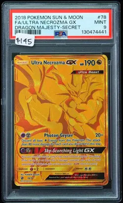 2018 Ultra Necrozma GX #78 Dragon Majesty PSA 9 Pokemon Card - Image 1
