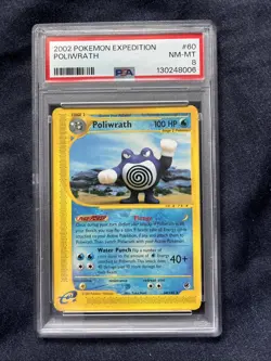 Pokemon TCG Poliwrath Expedition Base Set 60/165 Regular Rare Card PSA 8 NM-MT - Image 1