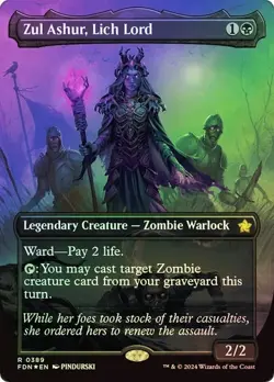 MTG FOIL Zul Ashur, Lich Lord Borderless - Foundations #326 - Image 1
