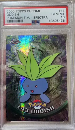 2000 Topps Chrome Oddish Pokemon T.V. - Spectra #43 PSA 10 - Image 1
