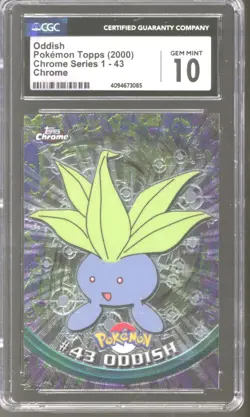 Pokemon Topps Chrome Oddish 43 CGC 10 GEM MINT - Image 1