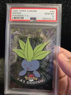 PSA 10 2000 Pokemon Game Topps Chrome Oddish TV Rare Base Series 1 GEM MINT 43 - Image 3