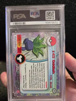 PSA 10 2000 Pokemon Game Topps Chrome Oddish TV Rare Base Series 1 GEM MINT 43 - Image 4