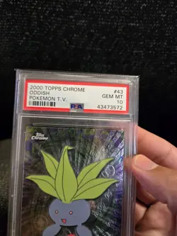 PSA 10 2000 Pokemon Game Topps Chrome Oddish TV Rare Base Series 1 GEM MINT 43 - Image 5