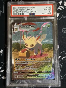 Leafeon VMAX ALT ART Pokemon 2021 Evolving Skies Secret Rare 205/203 PSA 10 - Image 1