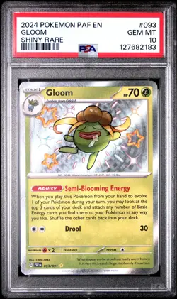 2024 POKEMON PAF EN-PALDEAN FATES SHINY RARE #093 GLOOM PSA 10 - Image 1