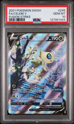2021 POKEMON SWSH FUSION STRIKE #245 FA CELEBI V PSA 10 GEM MINT Eng - Image 1