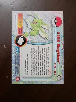 NM! Topps Pokemon Series 3 - Scyther #123 - Blue Label - Non Holo Tv Animation - Image 2