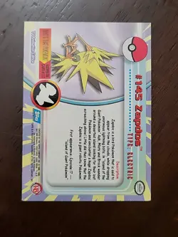 MP! 2000 Topps Pokemon TV Animation Edition Series 3 Non Holo #145 Zapdos - Image 4