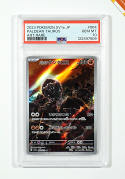 Pokemon PSA 10 Paldean Tauros #084 SV1a Triple Beat Art Rare 2023 Japanese - Image 1