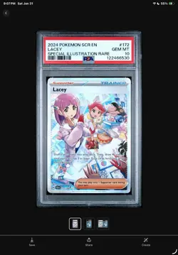 Lacey Trainer Holo Pokemon TCG Stellar Crown Special Illustration 172 PSA 10 - Image 1