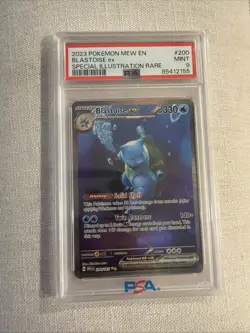 PSA 9 MINT Pokemon Blastoise ex 151 Special Illustration Rare 200/165 - Image 1