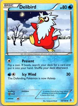 Delibird 38/149 Uncommon Boundaries Crossed Pokemon Lightly Played - Image 1