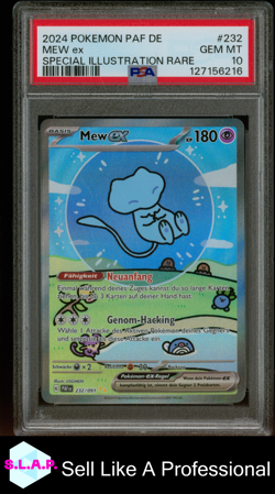 MEW EX SPECI4L ILL RARE POKEMON 2024 PAF GERMAN 232 PSA 10 - Image 1
