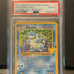 Pokemon TCG Blastoise 2/102 Celebrations Classic Collection Holo PSA 10 - Image 1