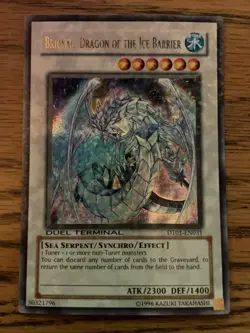 Yugioh Brionac, Dragon of The Ice Barrier DT01-EN031 Duel Terminal Ultra Rare NM - Image 1