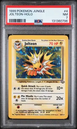 1999 POKEMON JUNGLE #4 JOLTEON-HOLO PSA 7 - Image 1