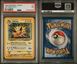 1999 POKEMON JUNGLE NO SYMBOL #4 JOLTEON-HOLO PSA 7 - Image 3