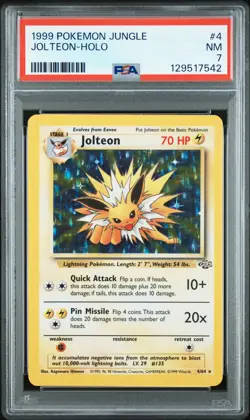 1999 POKEMON JUNGLE #4 JOLTEON-HOLO PSA 7 - Image 1