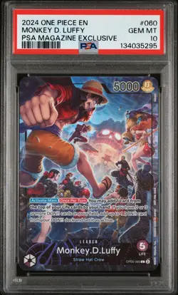 Monkey D. Luffy 060 PSA Magazine Exclusive One Piece Promos One Piece PSA 10 - Image 1