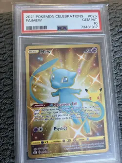 Pokemon TCG Mew Celebrations 025/025 Full Art English PSA 10 GEM MINT - Image 1
