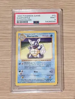 PSA 9 Mint Shadowless Wartortle 042/102 Base Set Pokemon - Image 1