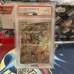 2023 POKEMON SV 151 - MEW EN #177/165 MACHOKE ILLUSTRATION RARE PSA 10 - Image 1