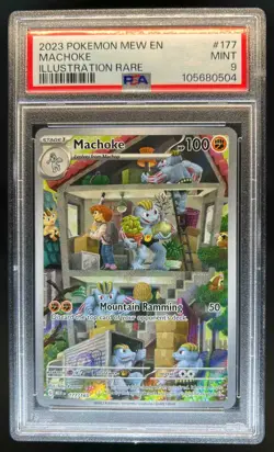2023 Pokemon SV 151 MEW EN Machoke Illustration Rare #177/165 PSA 9 - Image 1