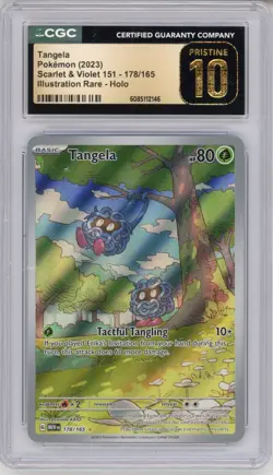 Pokemon CGC 10 Pristine Scarlet & Violet 151 Illustration Rare 178/165 - Tangela - Image 1