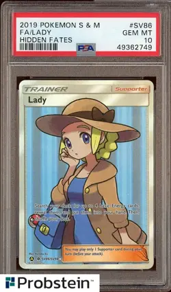 2019 Pokemon Sun & Moon Hidden Fates #SV86 Full Art Lady PSA 10 - Image 1