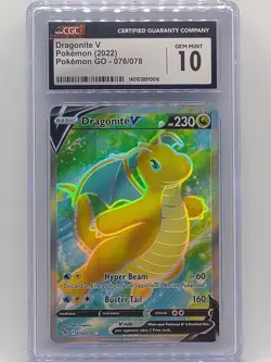 Pokemon 2022 Pokemon Go Dragonite V 076/078 Full Art CGC 10 Gem Mint 💎 - Image 1
