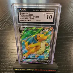 DRAGONITE V - HOLO - CGC GEM 10 - 2022 POKEMON GO ULTRA RARE - 076/078 - Image 1