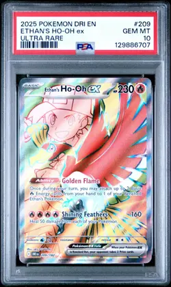 2025 Pokemon Ethans Ho-Oh ex 209/182 Full Art UR Destined Rivals GEM MT PSA 10 - Image 1