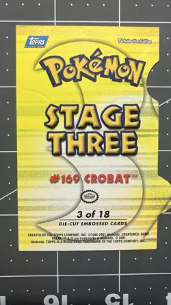 Crobat #169 Die Cut Embossed 3 Of 18 TOPPS Pokemon Card Johto League Champions - Image 2