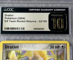 CGC-10 Pristine Mint Dratini Pokemon Card 2004!EX Team Rocket Returns 53/109 - Image 3