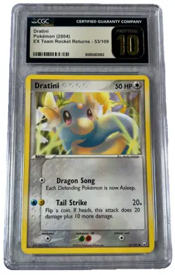 CGC-10 Pristine Mint Dratini Pokemon Card 2004!EX Team Rocket Returns 53/109 - Image 5