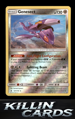 Reverse Holofoil Genesect 127/214 Rare SM - Unbroken Bonds Pokemon Card NM - Image 1