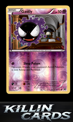 Reverse Holofoil Gastly 58/162 Pokemon Common XY - BREAKthrough Card NM - Image 1