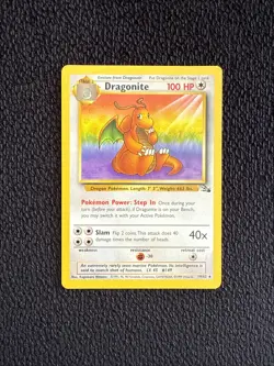 Dragonite 19/62 Rare Non Holo Fossil Set Pokemon Card WOTC 1999 TCG - Image 1