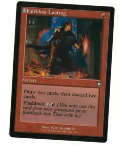 MTG Faithless Looting Retro Frame The Brothers War Magic The Gathering TCG - Image 1